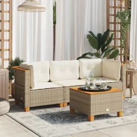 3-Sitzer-Gartensofa mit Kissen Kunstrattan beige von , Outdoor-Sofas - Ref: Foro24-365919, Preis: 258,41 €, Rabatt: %