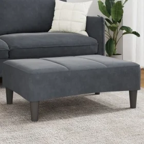 Reposapiés de terciopelo gris oscuro 77x55x31 cm by , Ottomans - Ref: Foro24-4007376, Price: 67,28 €, Discount: %