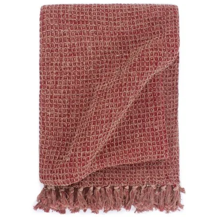 Manta de algodón burdeos 160x210 cm de , Mantas - Ref: Foro24-133756, Precio: 42,79 €, Descuento: %