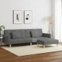 Sofá cama de 2 plazas con taburete tela gris oscuro de , Sofás - Ref: Foro24-3258107, Precio: 335,19 €, Descuento: %