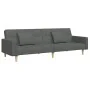 Sofá cama de 2 plazas con taburete tela gris oscuro de , Sofás - Ref: Foro24-3258107, Precio: 335,19 €, Descuento: %