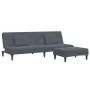 Sofá cama de 2 plazas con taburete terciopelo gris oscuro de , Sofás - Ref: Foro24-3258111, Precio: 305,20 €, Descuento: %