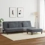 Sofá cama de 2 plazas con taburete terciopelo gris oscuro de , Sofás - Ref: Foro24-3258111, Precio: 305,20 €, Descuento: %