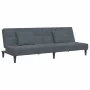Sofá cama de 2 plazas con taburete terciopelo gris oscuro de , Sofás - Ref: Foro24-3258111, Precio: 305,20 €, Descuento: %