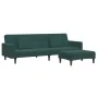 Sofá cama de 2 plazas con taburete terciopelo verde oscuro by , Sofas - Ref: Foro24-3258118, Price: 334,48 €, Discount: %