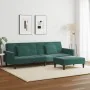 Sofá cama de 2 plazas con taburete terciopelo verde oscuro by , Sofas - Ref: Foro24-3258118, Price: 334,48 €, Discount: %