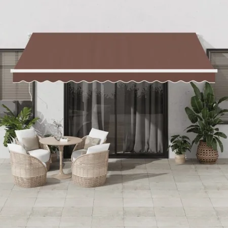 Toldo retráctil automático marrón 400x350 cm de , Toldos - Ref: Foro24-3215389, Precio: 438,61 €, Descuento: %