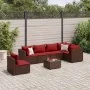 Set muebles de jardín 7 piezas y cojines ratán sintético marrón by , Garden sets - Ref: Foro24-3308181, Price: 513,19 €, Disc...