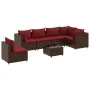 Set muebles de jardín 7 piezas y cojines ratán sintético marrón by , Garden sets - Ref: Foro24-3308181, Price: 513,19 €, Disc...