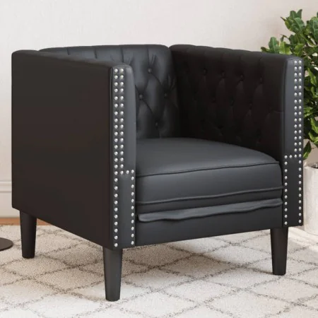 Sillón Chesterfield de cuero artificial negro by , Sofas - Ref: Foro24-372652, Price: 163,23 €, Discount: %