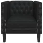 Sillón Chesterfield de cuero artificial negro by , Sofas - Ref: Foro24-372652, Price: 163,23 €, Discount: %