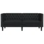 Sofá Chesterfield de 2 plazas cuero artificial negro de , Sofás - Ref: Foro24-372659, Precio: 240,23 €, Descuento: %