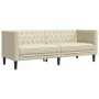 Sofá Chesterfield de 3 plazas cuero artificial blanco crema de , Sofás - Ref: Foro24-372667, Precio: 272,19 €, Descuento: %