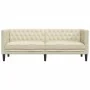 Sofá Chesterfield de 3 plazas cuero artificial blanco crema de , Sofás - Ref: Foro24-372667, Precio: 272,19 €, Descuento: %