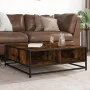 Mesa de centro madera ingeniería metal roble ahumado 80x80x30cm de , Mesas de centro - Ref: Foro24-848771, Precio: 64,71 €, D...
