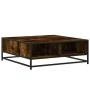 Mesa de centro madera ingeniería metal roble ahumado 80x80x30cm de , Mesas de centro - Ref: Foro24-848771, Precio: 64,71 €, D...