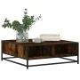 Mesa de centro madera ingeniería metal roble ahumado 80x80x30cm de , Mesas de centro - Ref: Foro24-848771, Precio: 64,71 €, D...