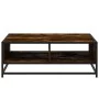 Mesa de centro madera ingeniería metal roble ahumado 80x80x30cm de , Mesas de centro - Ref: Foro24-848771, Precio: 64,71 €, D...