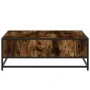 Mesa de centro madera ingeniería metal roble ahumado 80x80x30cm de , Mesas de centro - Ref: Foro24-848771, Precio: 64,71 €, D...