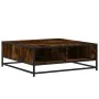 Mesa de centro madera ingeniería metal roble ahumado 80x80x30cm de , Mesas de centro - Ref: Foro24-848771, Precio: 64,71 €, D...