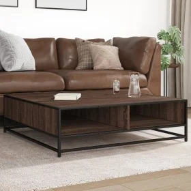 Mesa de centro madera ingeniería y metal marrón 100x100x30 cm de , Mesas de centro - Ref: Foro24-848778, Precio: 81,02 €, Des...