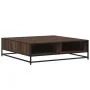 Mesa de centro madera ingeniería y metal marrón 100x100x30 cm de , Mesas de centro - Ref: Foro24-848778, Precio: 81,02 €, Des...