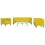 Set de sofás Chesterfield y cojines 3 pzas terciopelo amarillo de , Sofás - Ref: Foro24-3209287, Precio: 775,25 €, Descuento: %