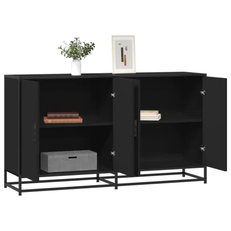 Aparador de madera de ingeniería negro 134x35x76 cm de , Aparadores - Ref: Foro24-3300815, Precio: 148,68 €, Descuento: %