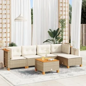 Juego de sofás jardín con cojines 6 pzas ratán sintético beige de , Conjuntos de jardín - Ref: Foro24-3261793, Precio: 447,23...