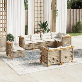 Set de sofás de jardín y cojines 8 piezas ratán sintético beige de , Conjuntos de jardín - Ref: Foro24-3261904, Precio: 709,8...
