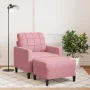 Sillón con taburete terciopelo rosa 60 cm de , Sofás - Ref: Foro24-3278260, Precio: 209,14 €, Descuento: %