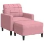 Sillón con taburete terciopelo rosa 60 cm de , Sofás - Ref: Foro24-3278260, Precio: 209,14 €, Descuento: %