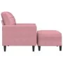 Sillón con taburete terciopelo rosa 60 cm de , Sofás - Ref: Foro24-3278260, Precio: 209,14 €, Descuento: %