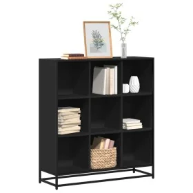 Estantería de madera ingeniería y metal negro 97,5x33x107,5 cm de , Librerías y estanterías - Ref: Foro24-3300860, Precio: 11...