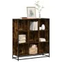 Estantería madera y metal roble ahumado 97,5x33x107,5 cm de , Librerías y estanterías - Ref: Foro24-3300862, Precio: 113,45 €...