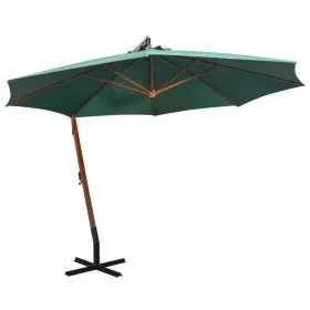 Sombrilla colgante con palo de madera verde 350 cm by , Umbrellas - Ref: Foro24-42965, Price: 230,57 €, Discount: %