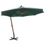 Sombrilla colgante con palo de madera verde 350 cm de , Sombrillas - Ref: Foro24-42965, Precio: 230,57 €, Descuento: %