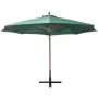 Sombrilla colgante con palo de madera verde 350 cm de , Sombrillas - Ref: Foro24-42965, Precio: 230,57 €, Descuento: %