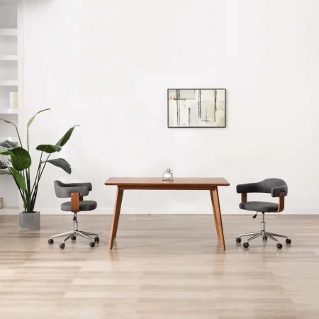 Sillas de comedor girartorias 2 uds madera curvada y tela gris de , Sillas de comedor - Ref: Foro24-3054902, Precio: 270,80 €...