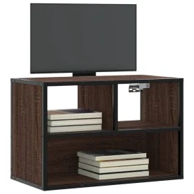 Mueble TV madera ingeniería y metal marrón roble 60x31x39,5 cm de , Muebles TV - Ref: Foro24-848918, Precio: 41,83 €, Descuen...