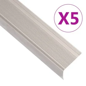 Perfiles de peldaños forma de L 5 uds aluminio champán 67 cm by , Stairs - Ref: Foro24-146795, Price: 25,85 €, Discount: %