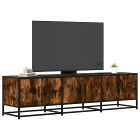 Mueble TV metal y madera ingeniería roble humo 150x35x41 cm de , Muebles TV - Ref: Foro24-848861, Precio: 96,22 €, Descuento: %