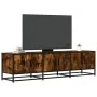 Mueble TV metal y madera ingeniería roble humo 150x35x41 cm de , Muebles TV - Ref: Foro24-848861, Precio: 96,22 €, Descuento: %