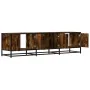 Mueble TV metal y madera ingeniería roble humo 150x35x41 cm de , Muebles TV - Ref: Foro24-848861, Precio: 96,22 €, Descuento: %
