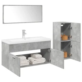 Juego muebles de baño 4 pzas madera contrachapada gris hormigón von , Badezimmermöbel - Ref: Foro24-3324884, Preis: 273,69 €,...