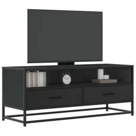 Mueble de TV madera de ingeniería y metal negro 100x34,5x40 cm by , TV Furniture - Ref: Foro24-848814, Price: 91,73 €, Discou...