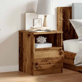 Mesita de noche madera de ingeniería envejecida 40x40x50 cm by , Nightstands - Ref: Foro24-856498, Price: 43,50 €, Discount: %