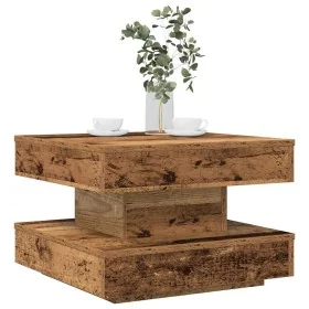 Mesa de centro giratoria 360 grados envejecida 50x50x34,5 cm de , Mesas de centro - Ref: Foro24-858477, Precio: 60,42 €, Desc...