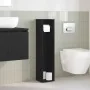 Mueble de baño con portarrollos negro 20,5x20x90 cm de , Muebles de baño - Ref: Foro24-858507, Precio: 29,28 €, Descuento: %