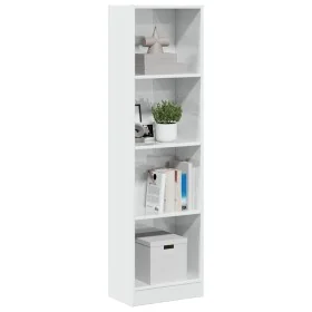 Estantería madera de ingeniería blanco brillo 40x24x143 cm de , Librerías y estanterías - Ref: Foro24-858304, Precio: 66,17 €...